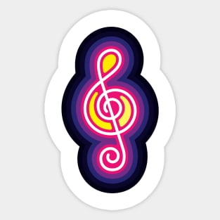 Musical Party Treble Clef Music Note Sticker